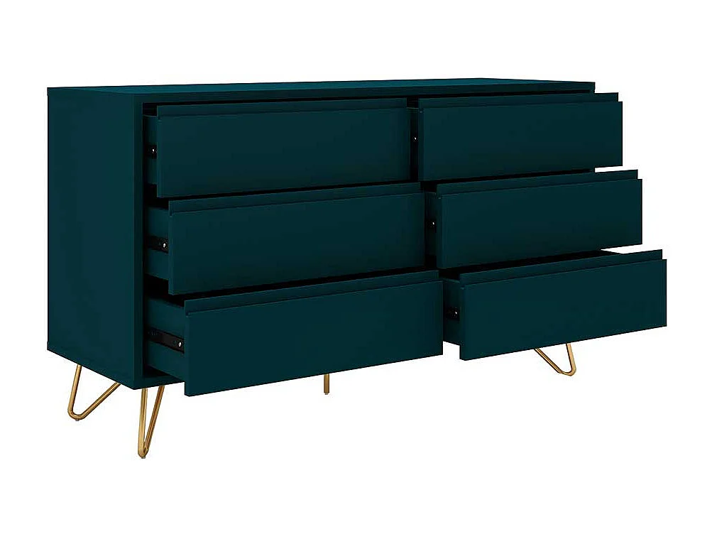 Esszimmersideboard in Dunkelblau und Gold Skandi Design