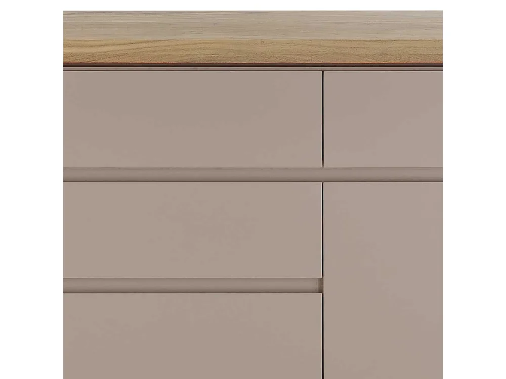 Sidebord modern in Taupe sechs Schubladen und zwei Türen