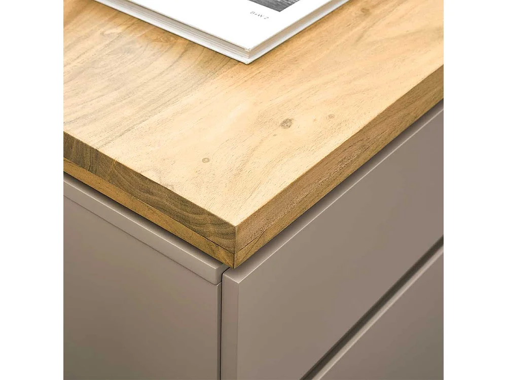 Sidebord modern in Taupe sechs Schubladen und zwei Türen