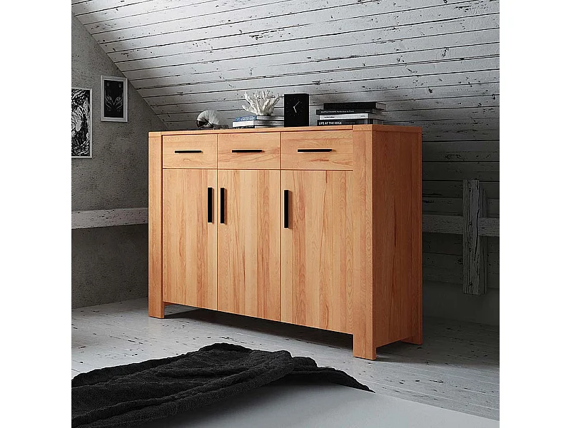 Sideboard aus Kernbuche Massivholz 3 Türen