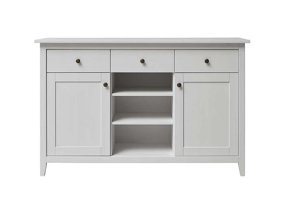 Landhaus Sideboard aus Kiefer Massivholz Weiß