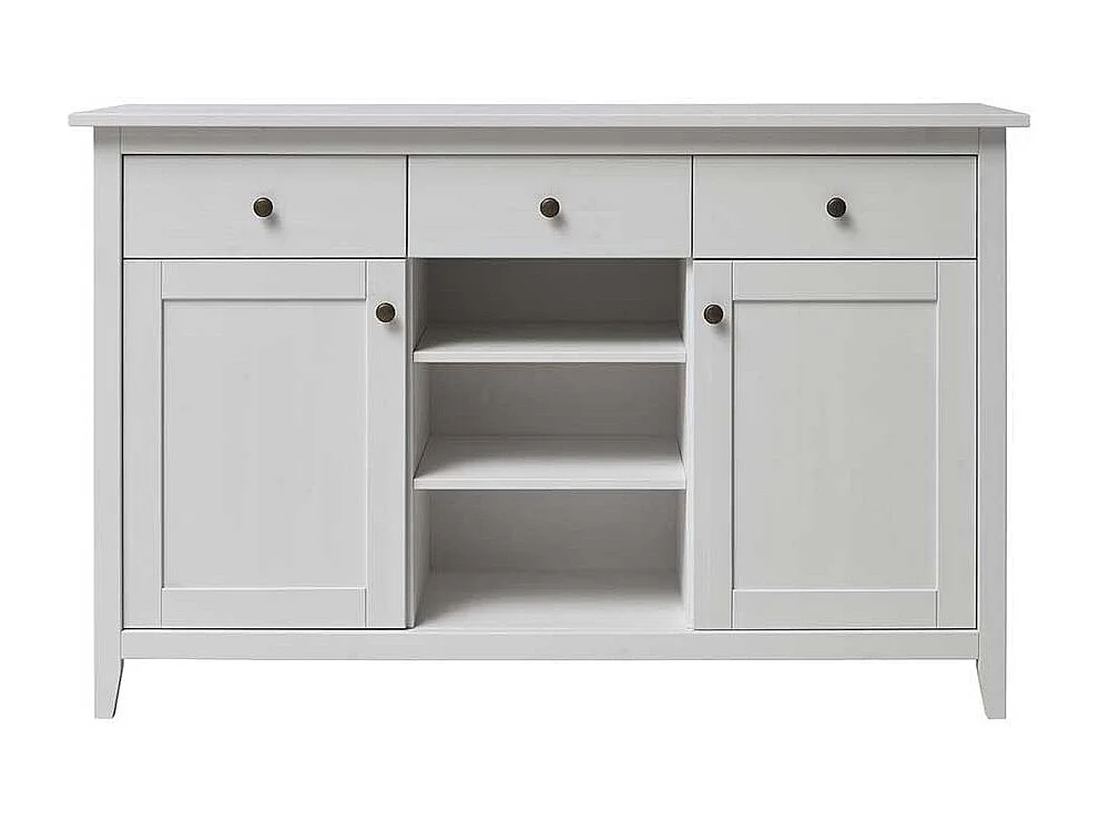 Landhaus Sideboard aus Kiefer Massivholz Weiß
