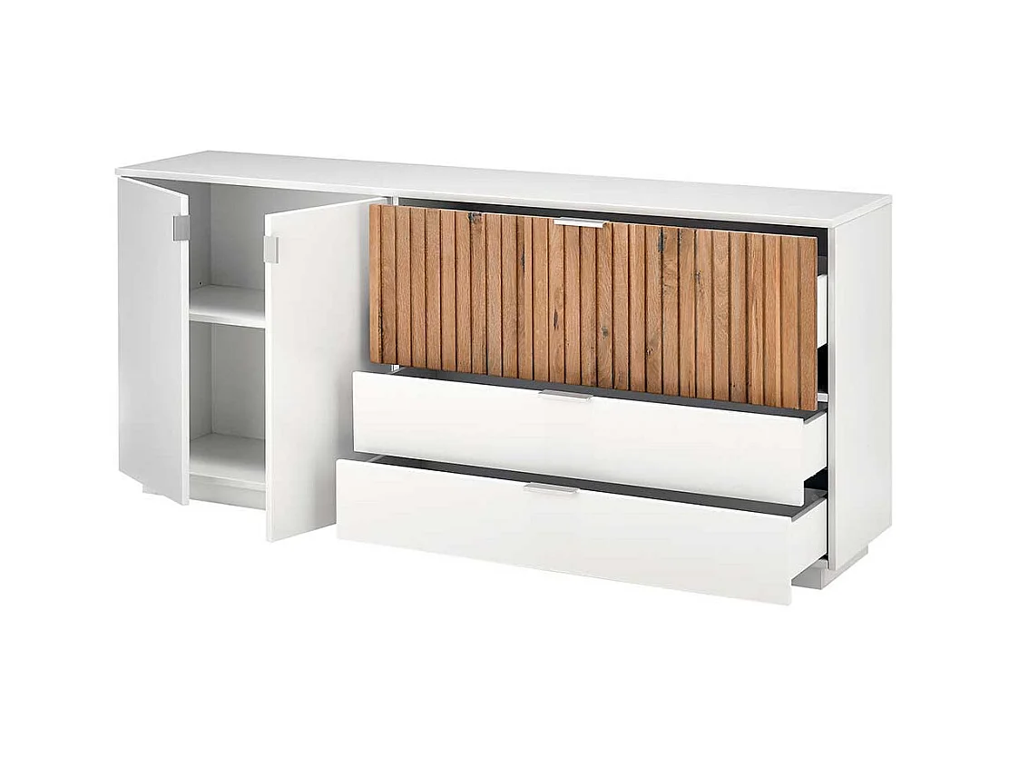 Sidebord in modernem Design Eiche Bianco und Weiß