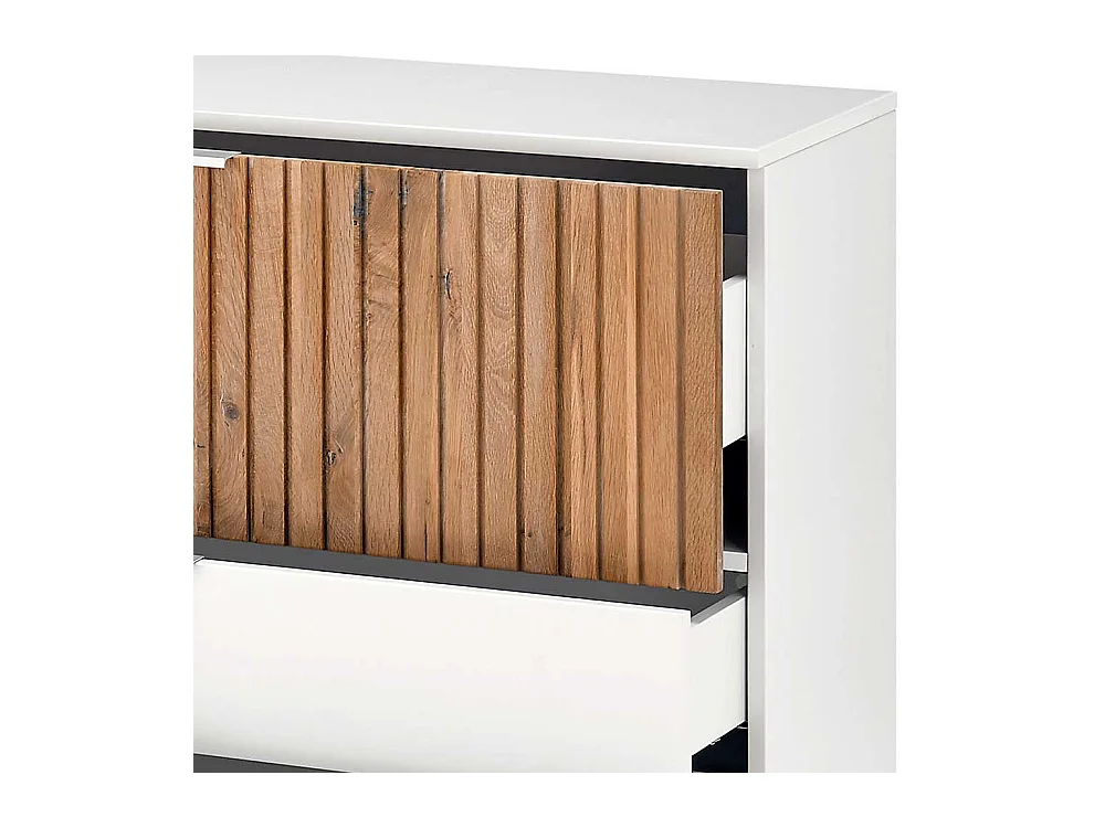 Sidebord in modernem Design Eiche Bianco und Weiß