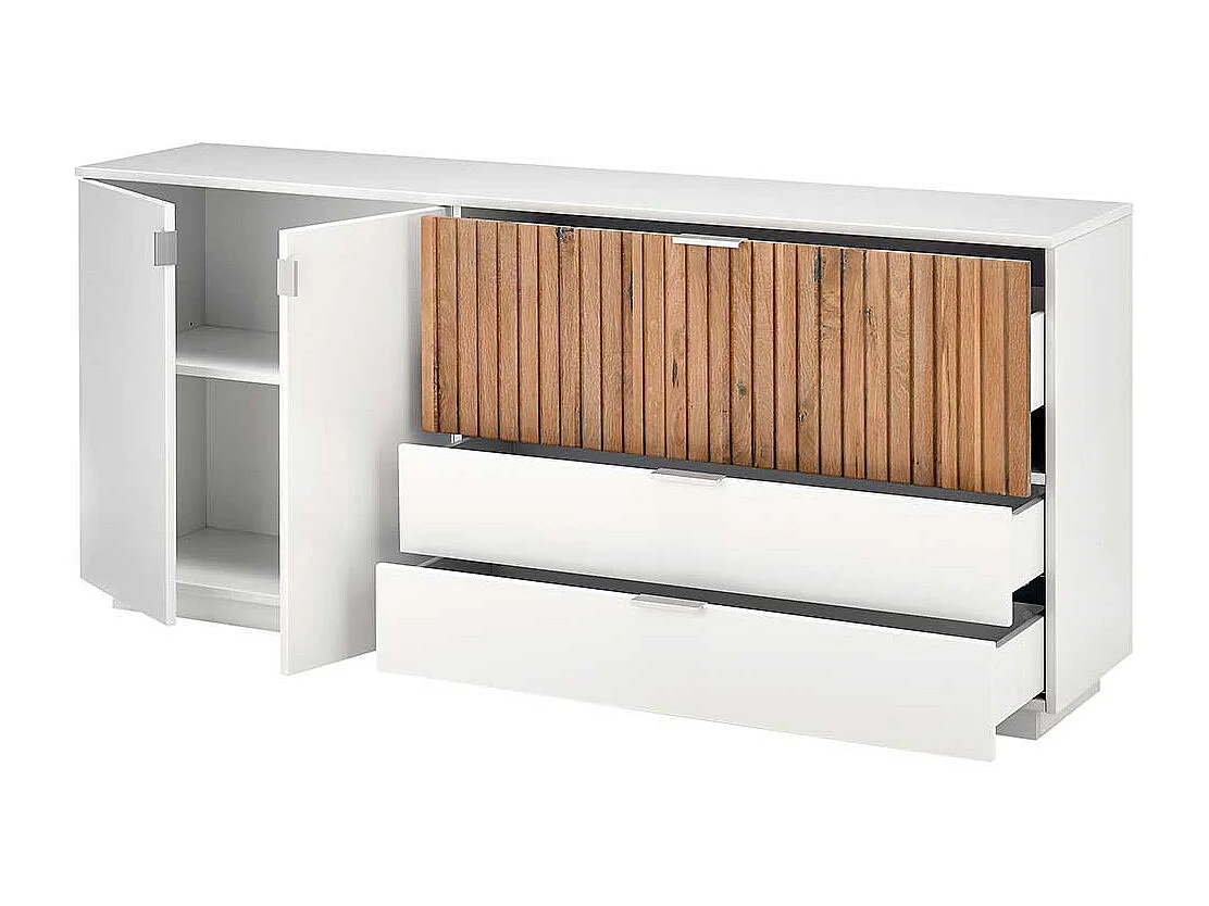 Sidebord in modernem Design Eiche Bianco und Weiß