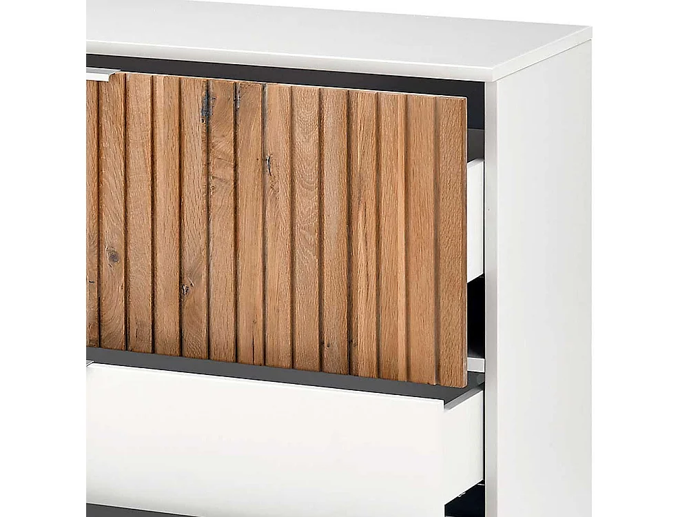 Sidebord in modernem Design Eiche Bianco und Weiß