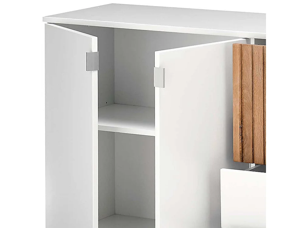 Sidebord in modernem Design Eiche Bianco und Weiß