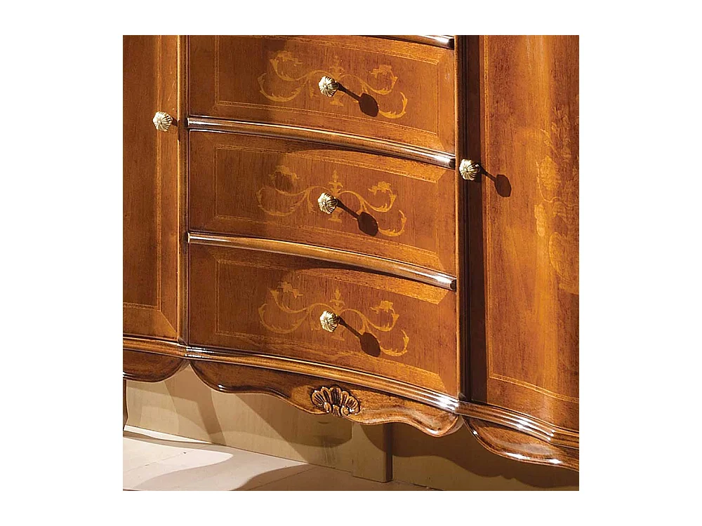 Sideboard in Nussbaumfarben lackiert vier Schubladen