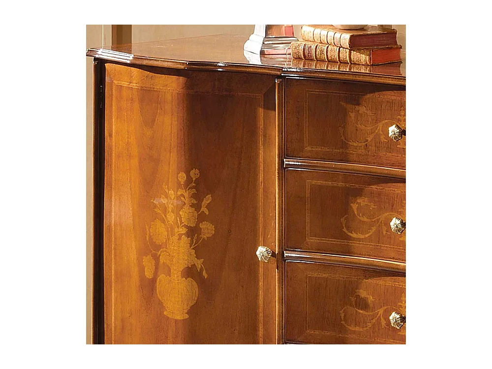 Sideboard in Nussbaumfarben lackiert vier Schubladen