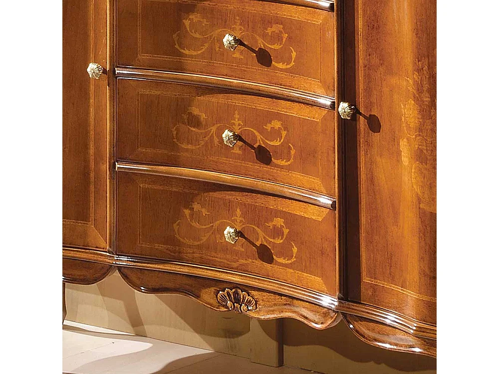 Sideboard in Nussbaumfarben lackiert vier Schubladen