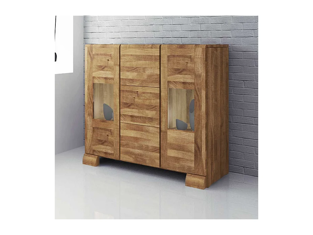 Anrichte aus Wildeiche Massivholz Glas
