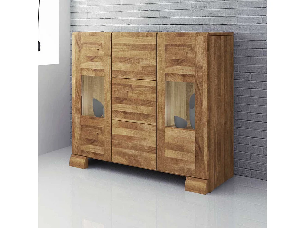 Anrichte aus Wildeiche Massivholz Glas