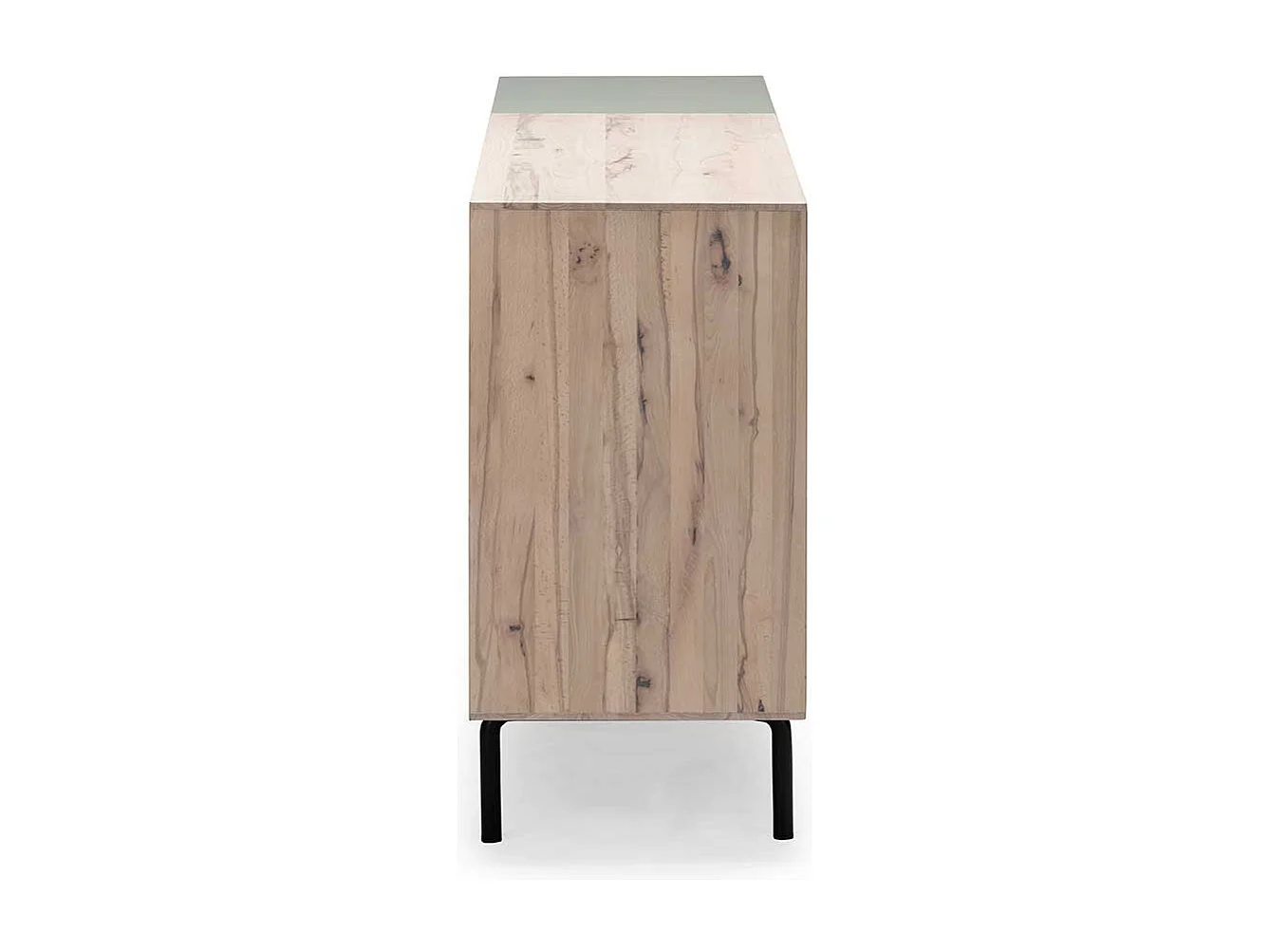 Sideboard in Beton Grau und Buche hell 180 cm breit