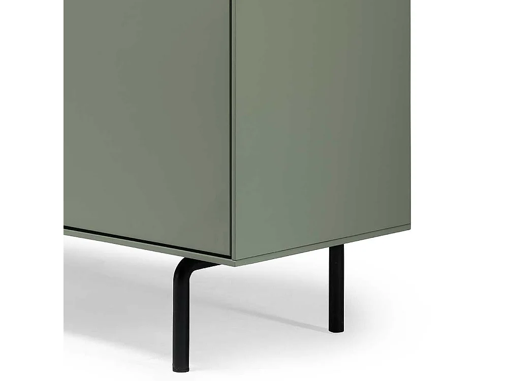 Sideboard in Beton Grau und Buche hell 180 cm breit