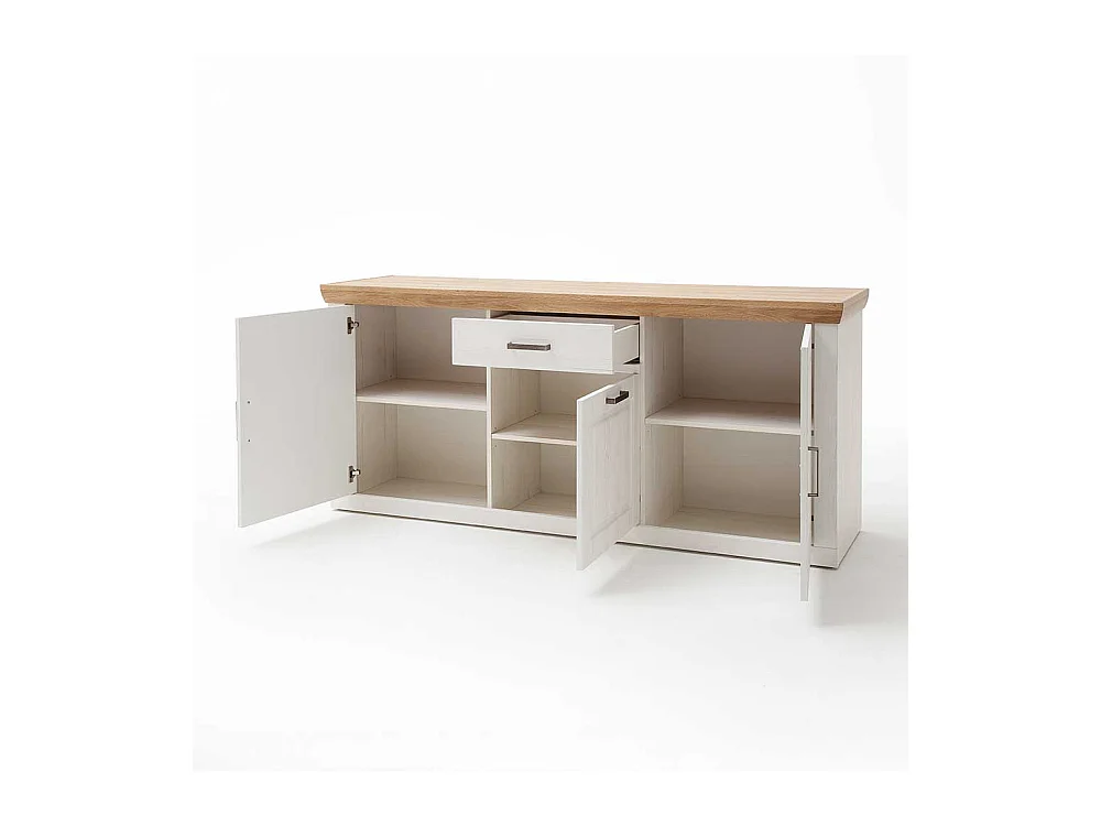 Landhausstil Anrichte in Weiß und Eiche Optik 3-türig