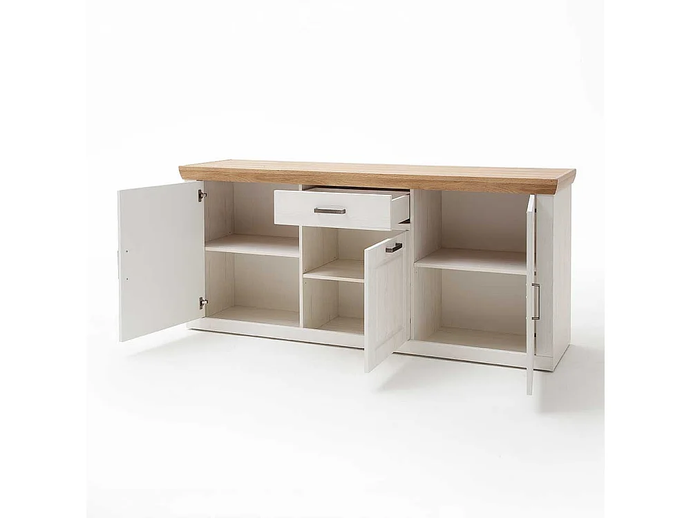 Landhausstil Anrichte in Weiß und Eiche Optik 3-türig