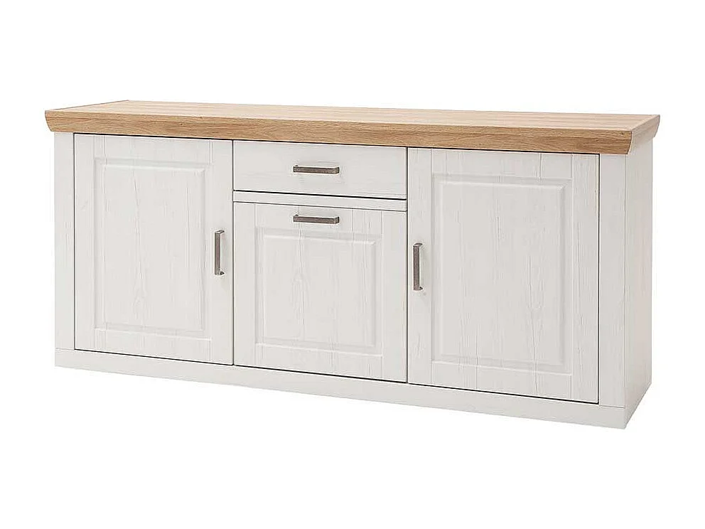 Landhausstil Anrichte in Weiß und Eiche Optik 3-türig