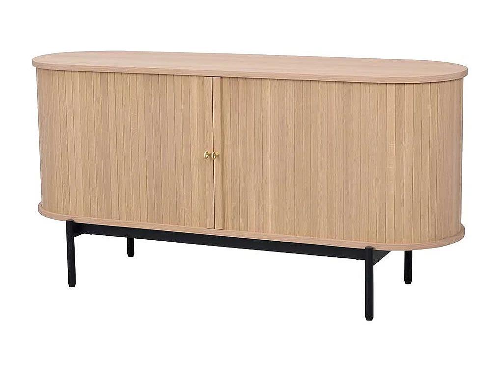 Skandi Stil Sideboard in Eiche White Wash Vierfußgestell aus Metall