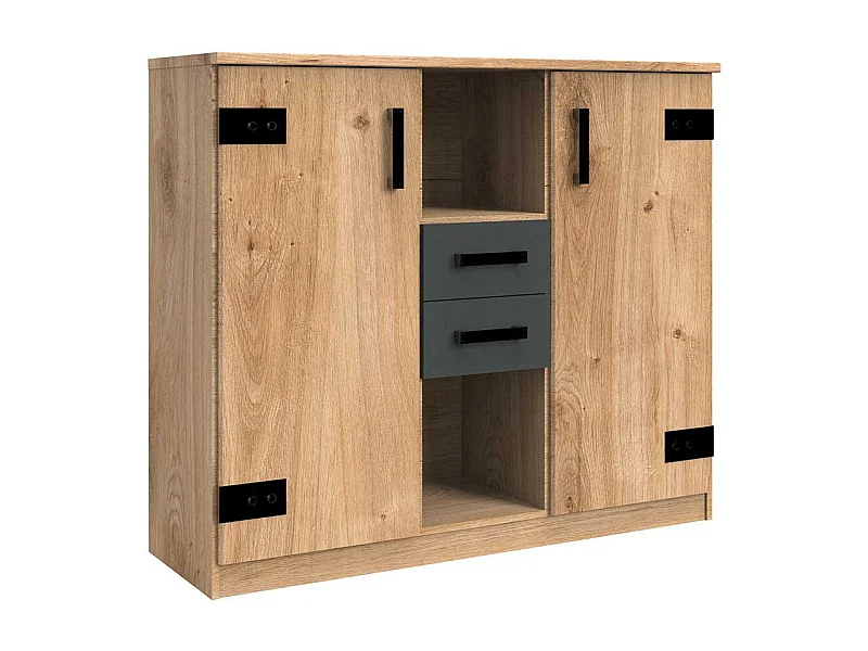 Modernes Sideboard mit zwei Schubladen und Türen 105 cm hoch