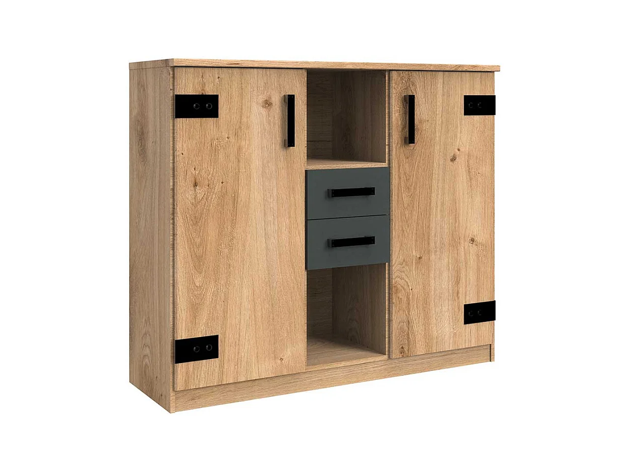 Modernes Sideboard mit zwei Schubladen und T�ren 105 cm hoch