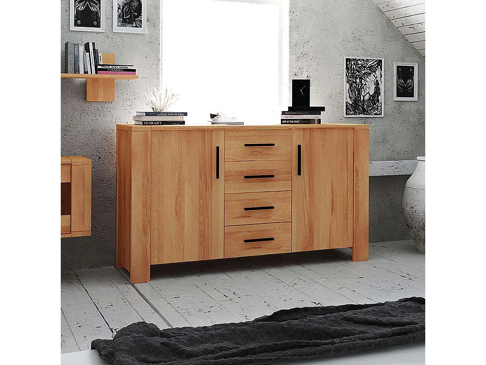 Wohnzimmer Sideboard aus Kernbuche massiv geölt