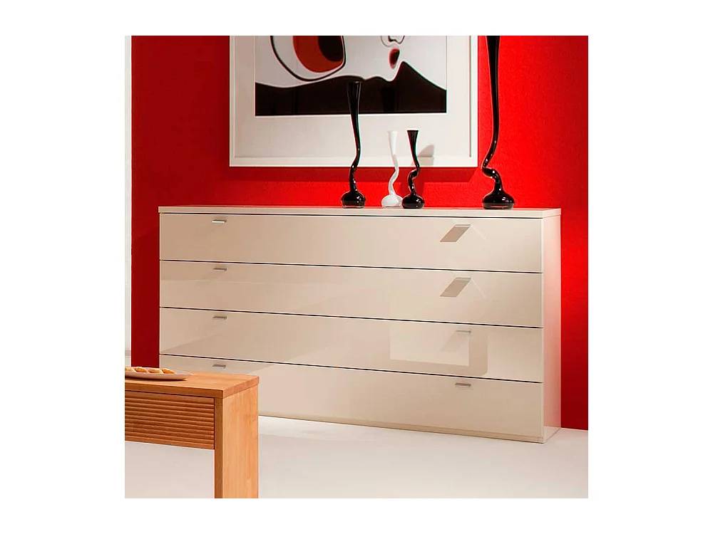 Schubladen Sideboard in Weiß Hochglanz 150 cm breit