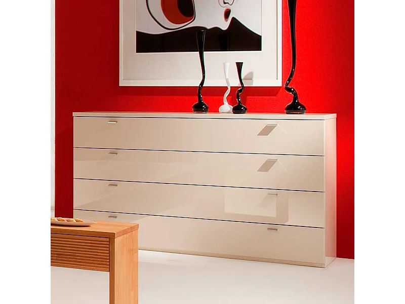 Schubladen Sideboard in Weiß Hochglanz 150 cm breit