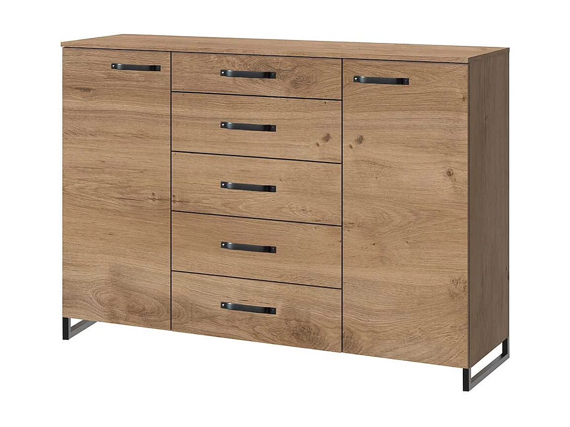 Industriestil Sideboard mit fünf Schubladen Bügelgestell