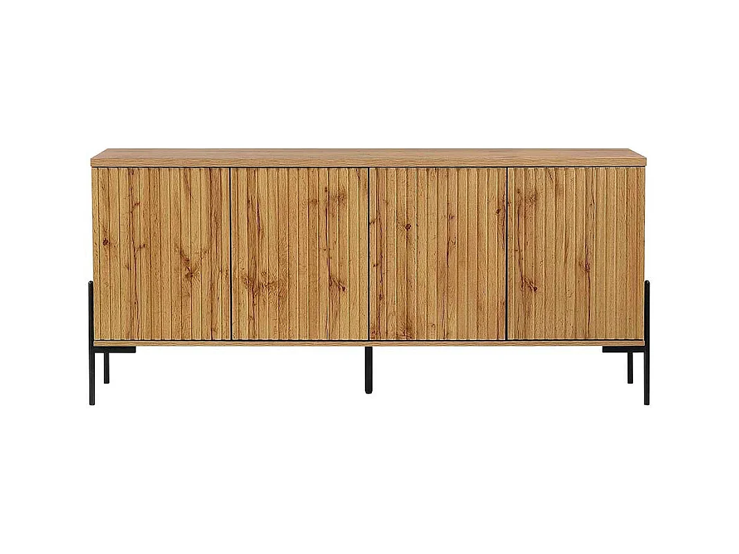 Sideboard Wohnzimmerkommode mit Drehtüren in Eichefarben