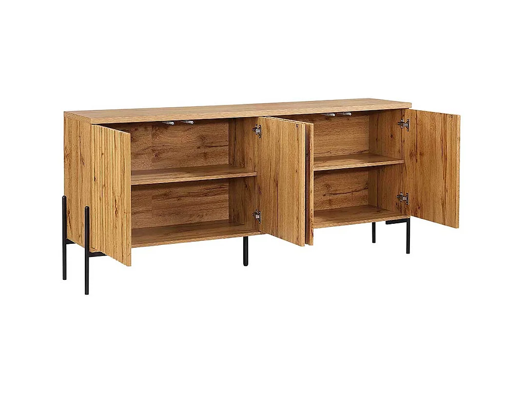 Sideboard Wohnzimmerkommode mit Drehtüren in Eichefarben