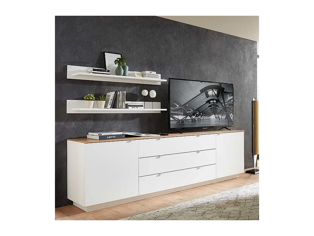 Weißes XL Sideboard 240 cm breit - 77 cm hoch modernem Design