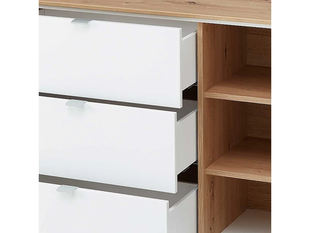 Weißes XL Sideboard 240 cm breit - 77 cm hoch modernem Design