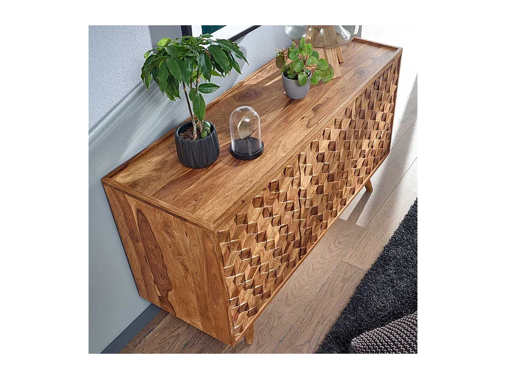 Esszimmer Sideboard aus Sheesham Massivholz Türen und Schubladen