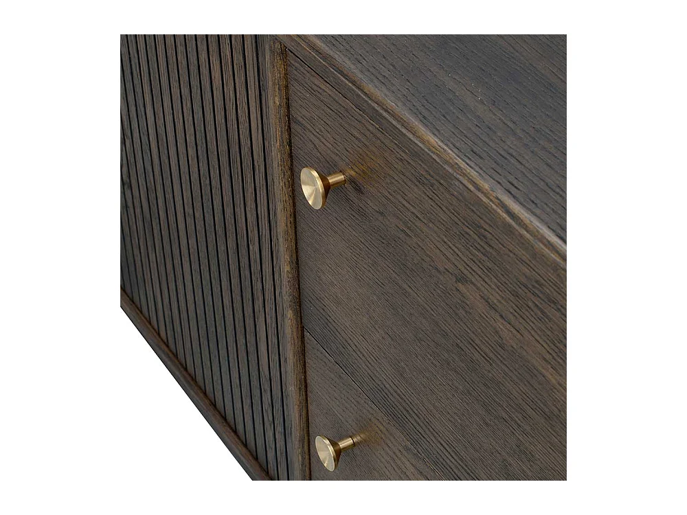 Retro Anrichte in Eiche dunkel und Schwarz 160 cm breit