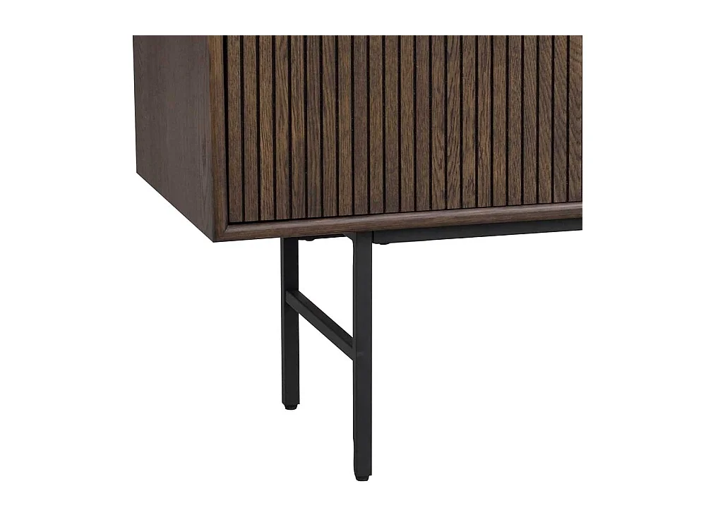 Retro Anrichte in Eiche dunkel und Schwarz 160 cm breit