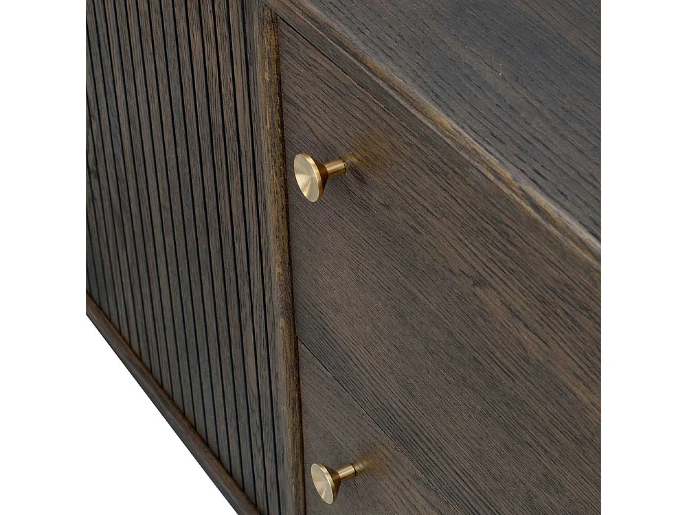 Retro Anrichte in Eiche dunkel und Schwarz 160 cm breit