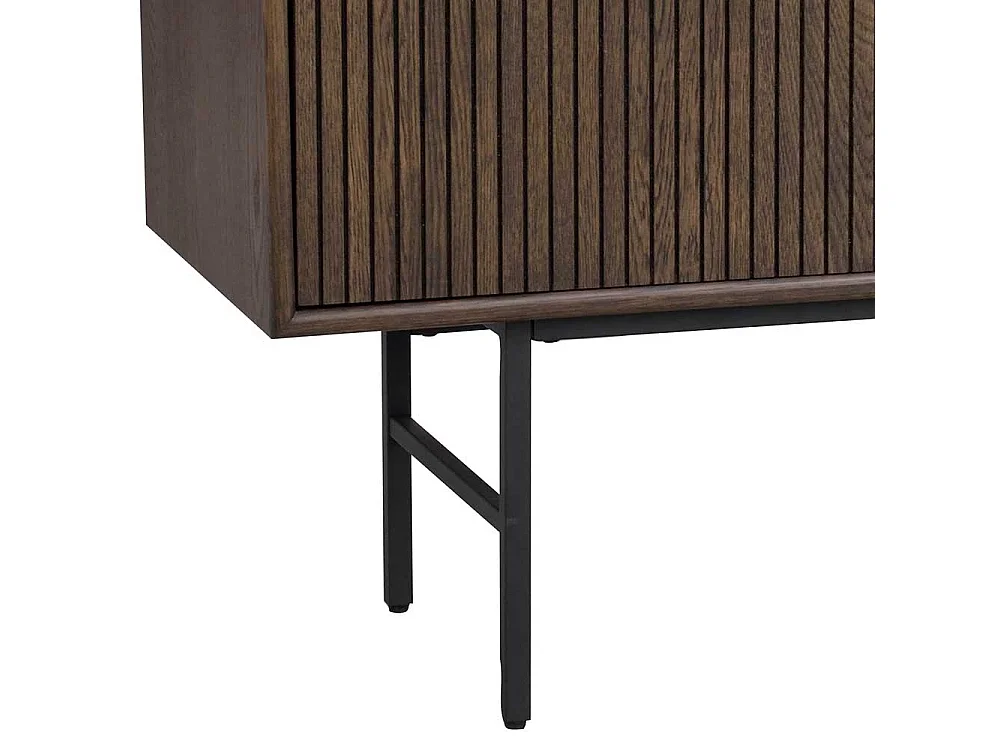 Retro Anrichte in Eiche dunkel und Schwarz 160 cm breit