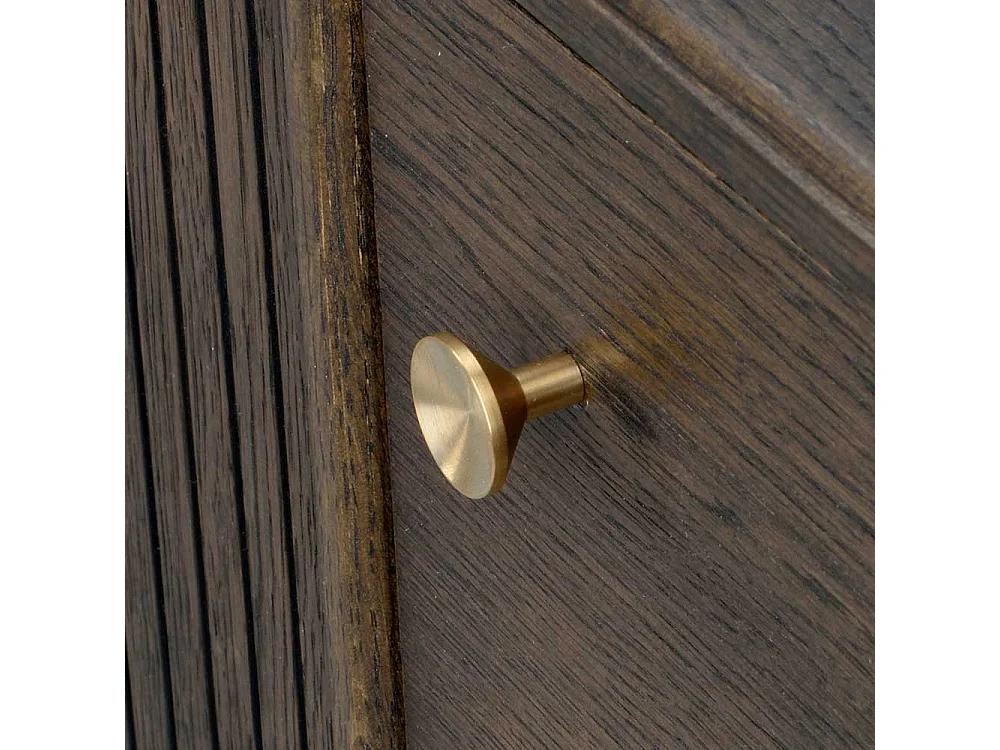 Retro Anrichte in Eiche dunkel und Schwarz 160 cm breit