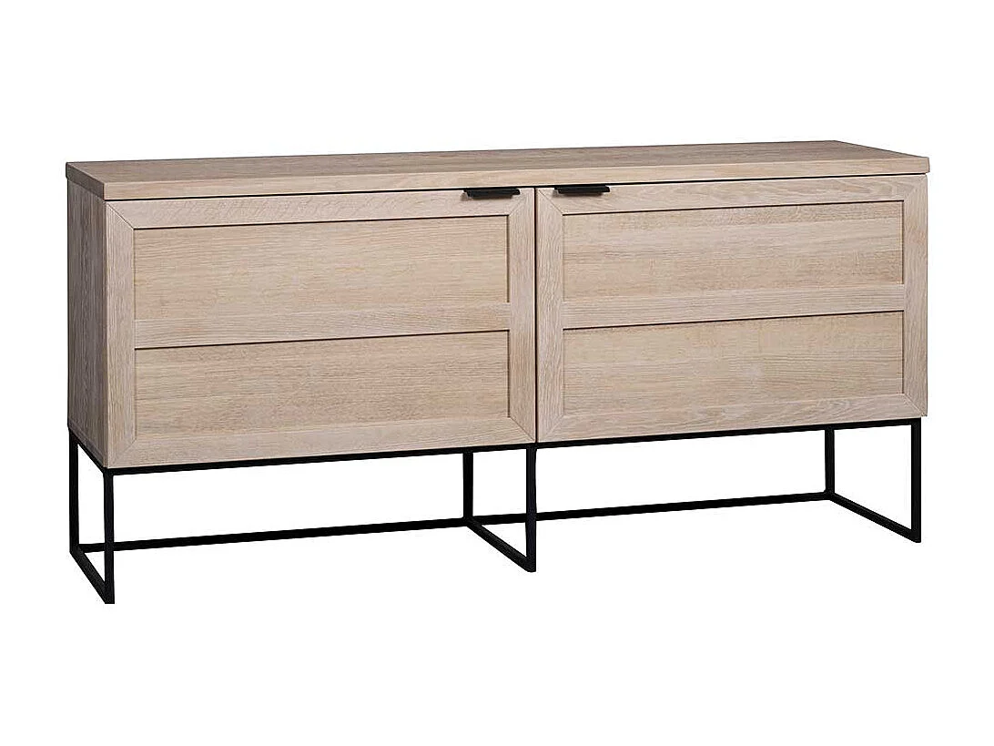 Wohnzimmer Sideboard aus Eiche White Wash massiv 160 cm breit