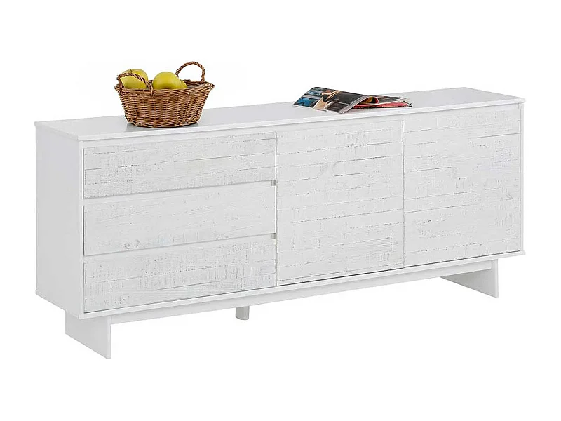 Design Anrichte in Weiß lasiert Kiefer Massivholz