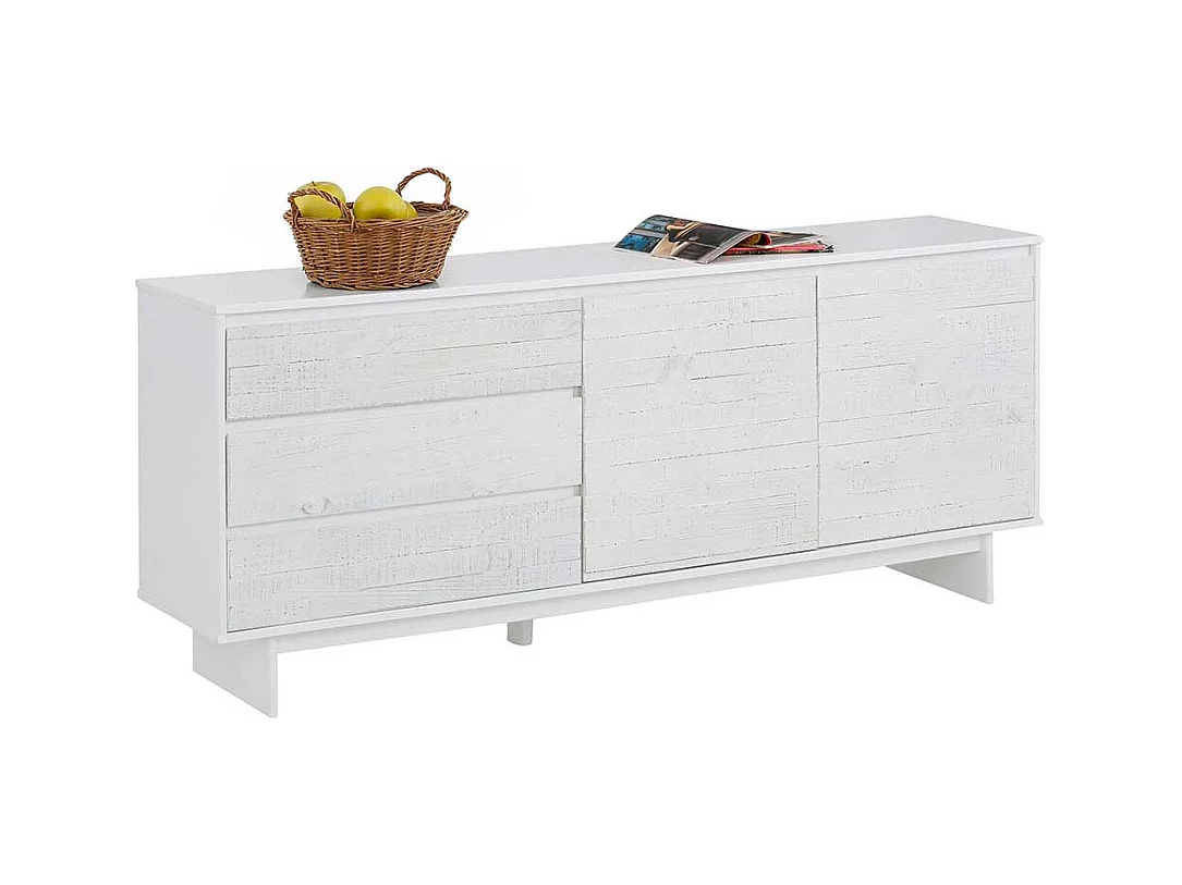 Design Anrichte in Weiß lasiert Kiefer Massivholz