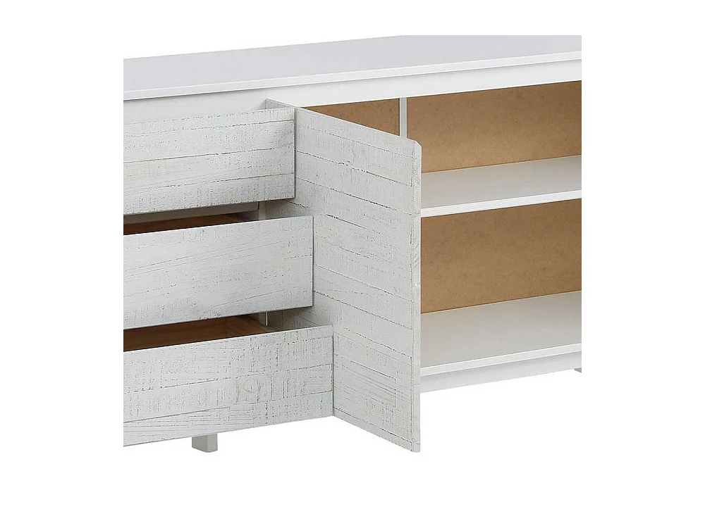 Design Anrichte in Weiß lasiert Kiefer Massivholz