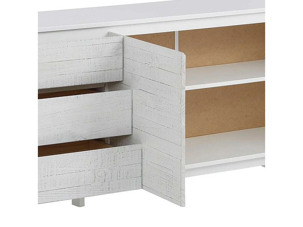 Design Anrichte in Weiß lasiert Kiefer Massivholz