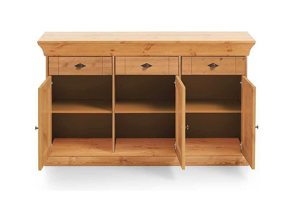 Landhaus Anrichte aus Kiefer teilmassiv Laugenfarben