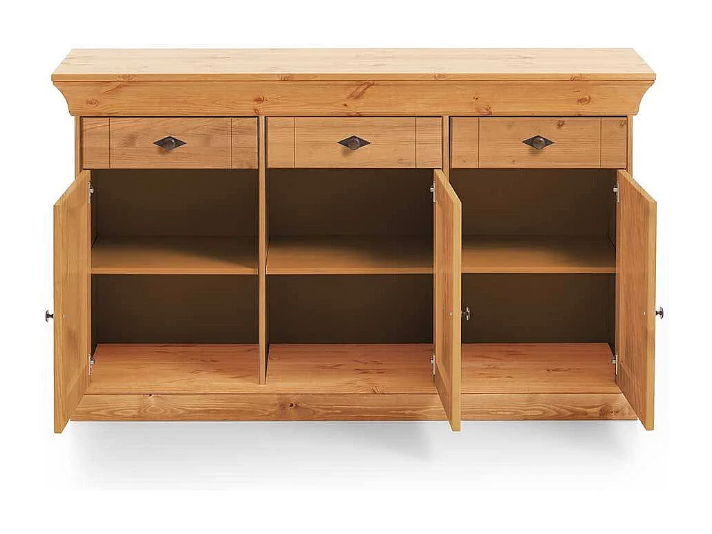 Landhaus Anrichte aus Kiefer teilmassiv Laugenfarben