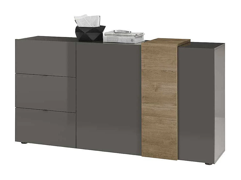 Wohnzimmerkommode 181 cm breit drei Schubladen zwei Türen