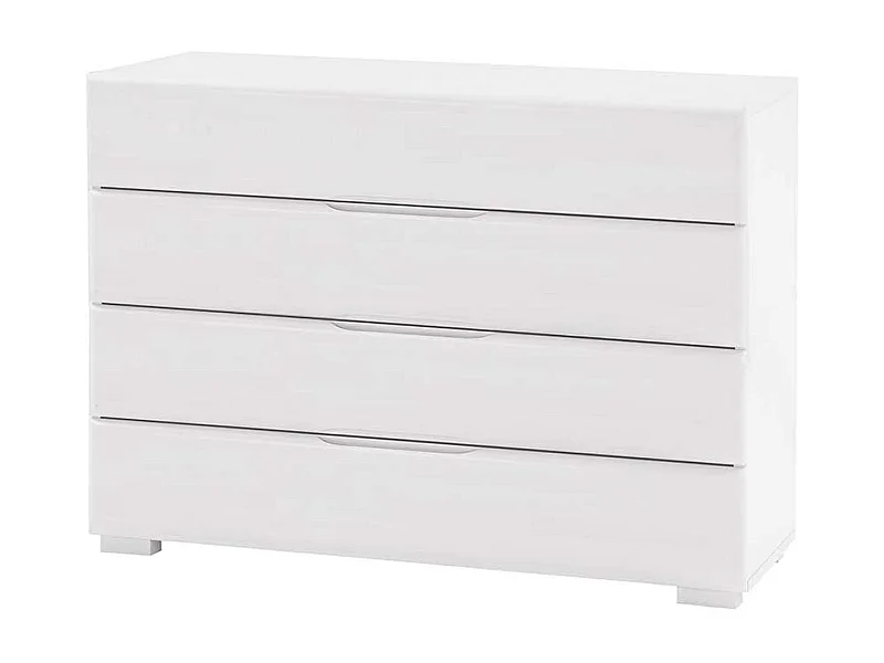 Schubkastenkommode in Weiß Buche Massivholz