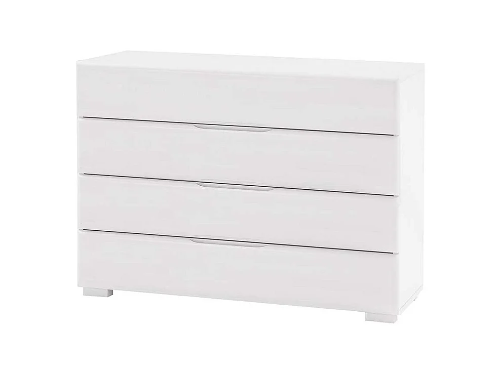 Schubkastenkommode in Weiß Buche Massivholz