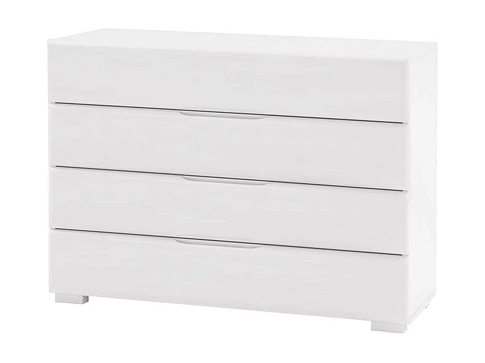 Schubkastenkommode in Weiß Buche Massivholz