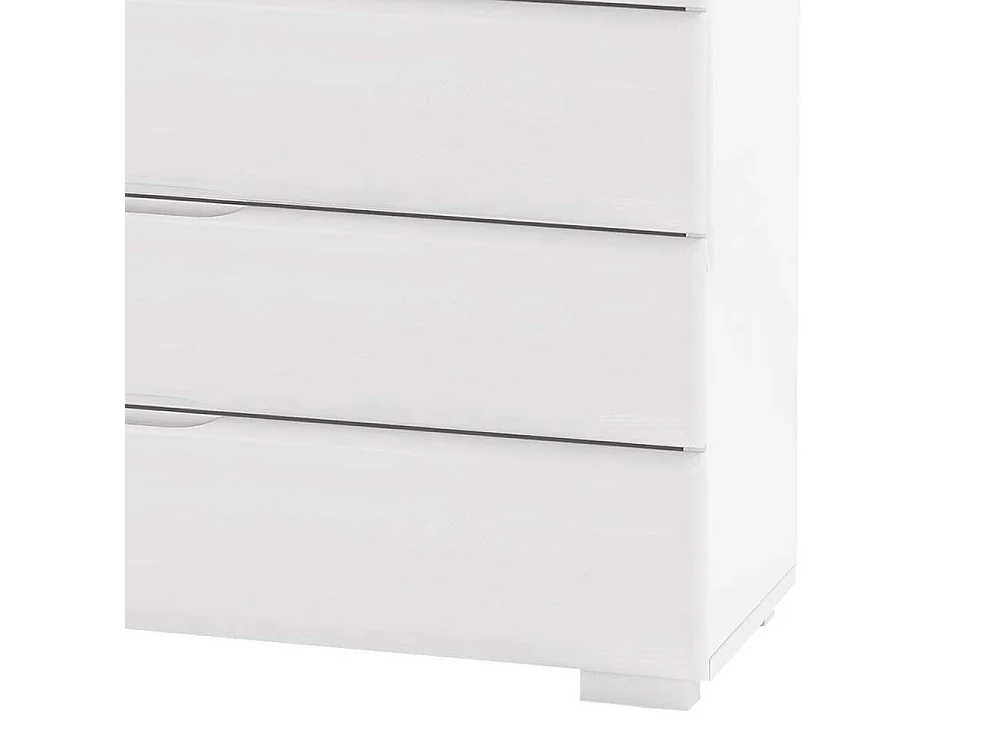 Schubkastenkommode in Weiß Buche Massivholz